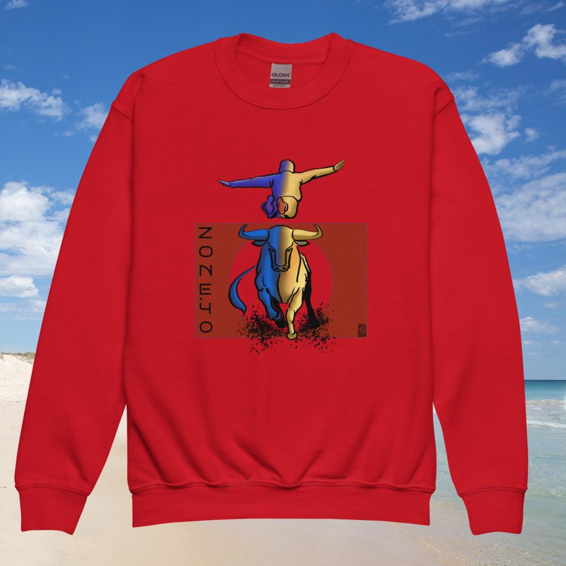 Sweat enfant col rond unisexe "Course Landaise"