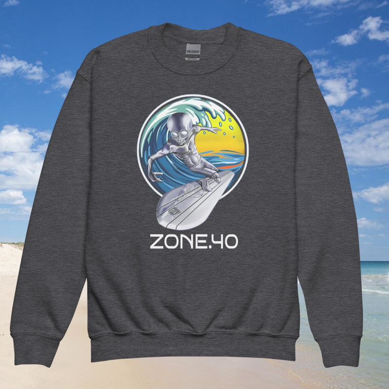 Sweat enfant col rond unisexe "E-T Silver surfer"