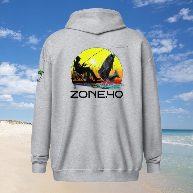Sweat à capuche zippé unisexe "Pêche"