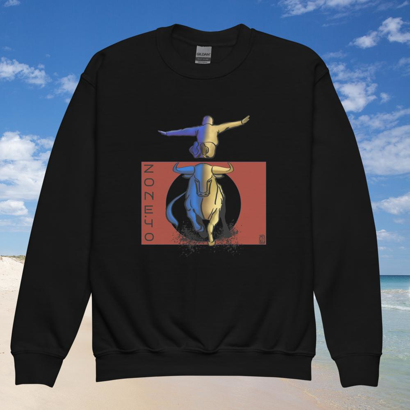 Sweat enfant col rond unisexe "Course Landaise"