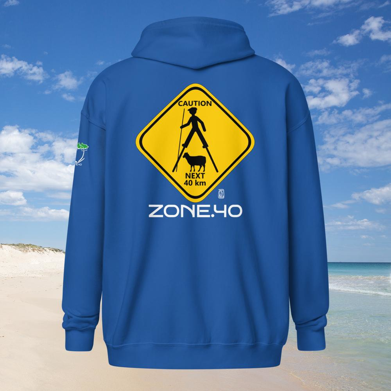 Sweat à capuche zippé unisexe "Panneau"