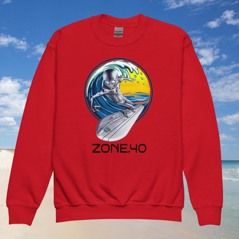 Sweat enfant col rond unisexe "E-T Silver surfer"