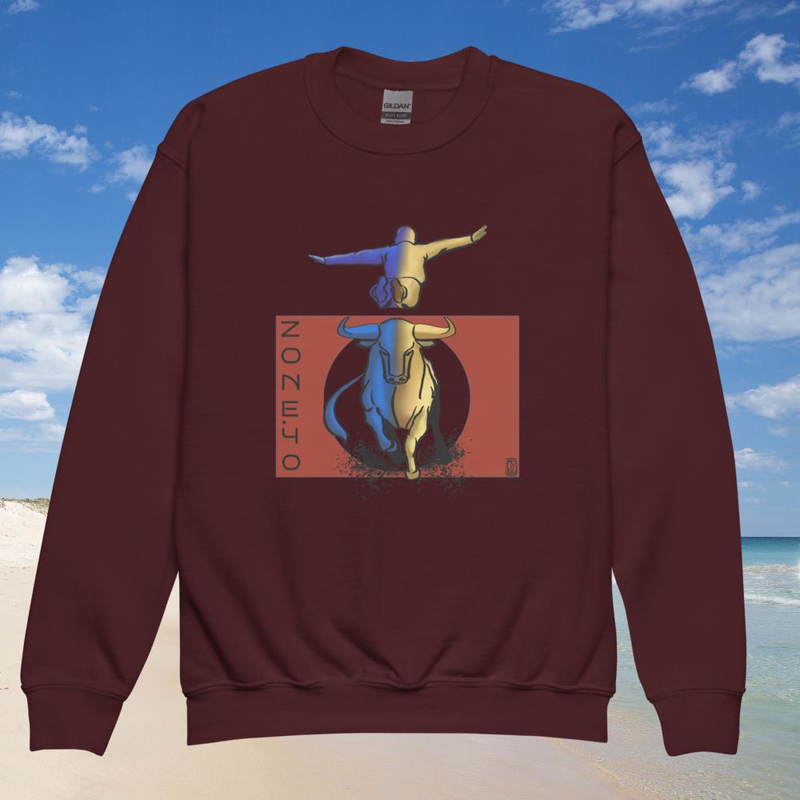 Sweat enfant col rond unisexe "Course Landaise"