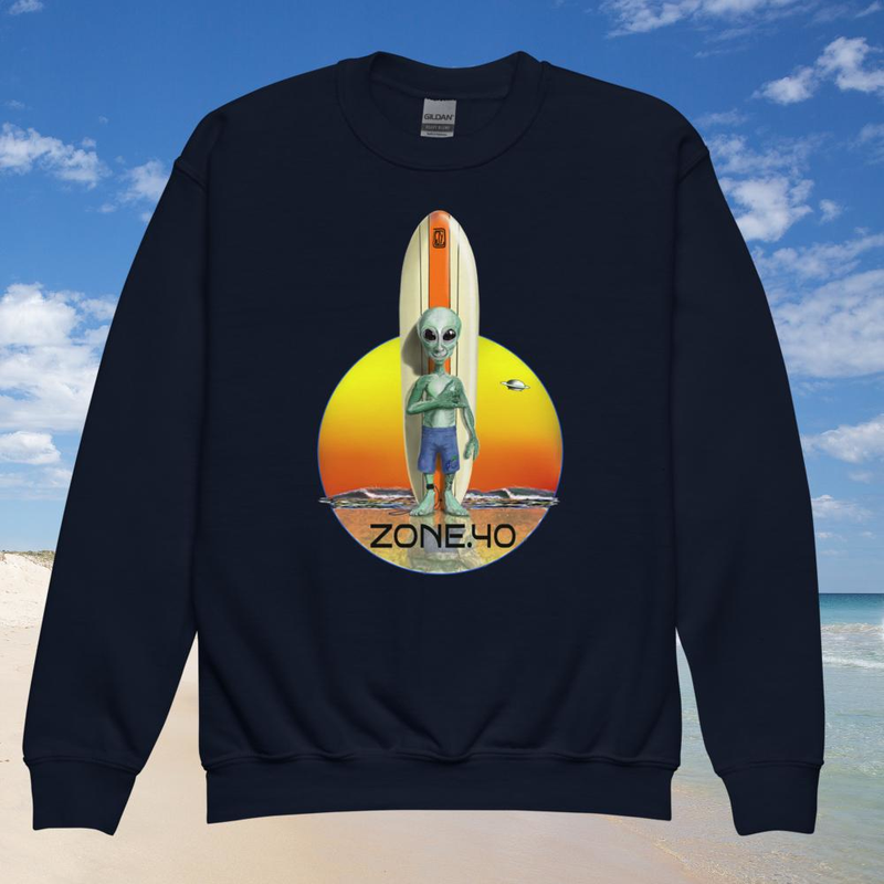 Sweat enfant col rond unisexe "E-T Surfer"