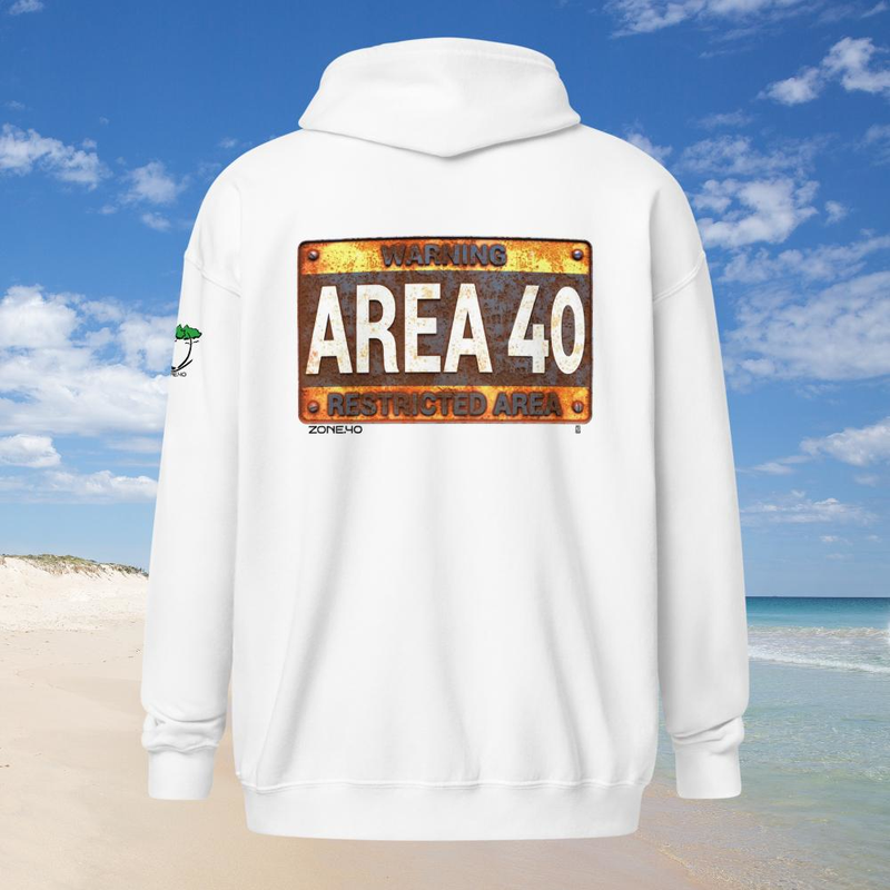 Sweat à capuche zippé unisexe "AREA 40"