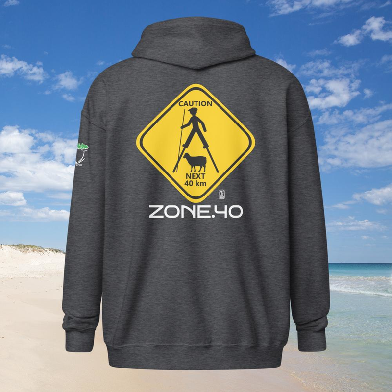 Sweat à capuche zippé unisexe "Panneau"