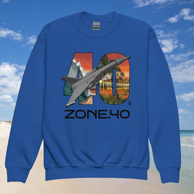 Sweat enfant col rond unisexe "Rafale 40"