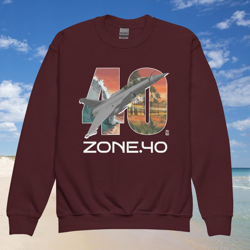 Sweat enfant col rond unisexe "Rafale 40"
