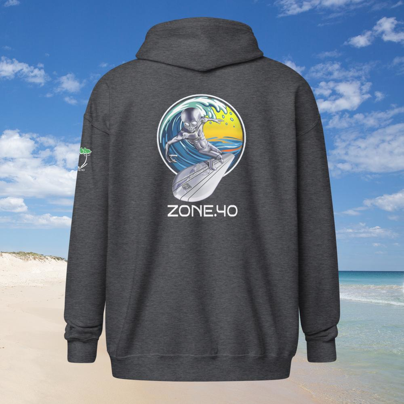 Sweat à capuche zippé unisexe "E-T Silver surfer" 