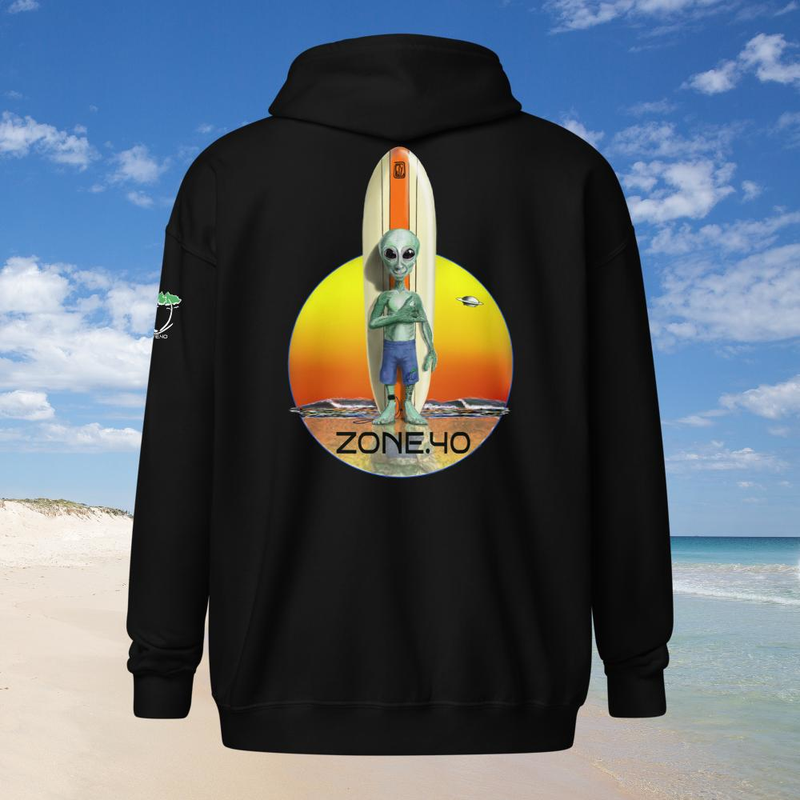 Sweat à capuche zippé unisexe "E-T Surfer" 