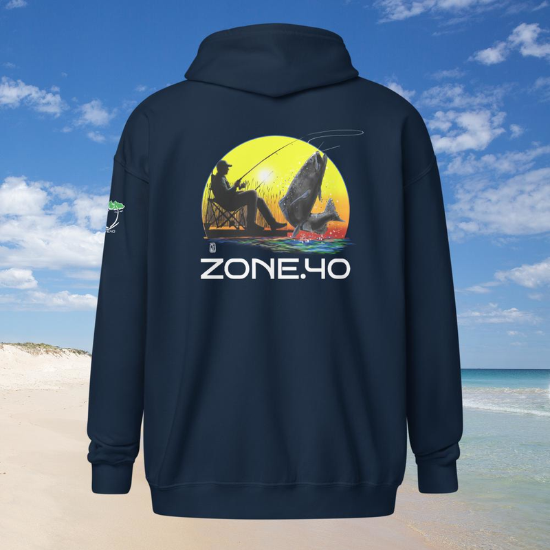 Sweat à capuche zippé unisexe "Pêche"