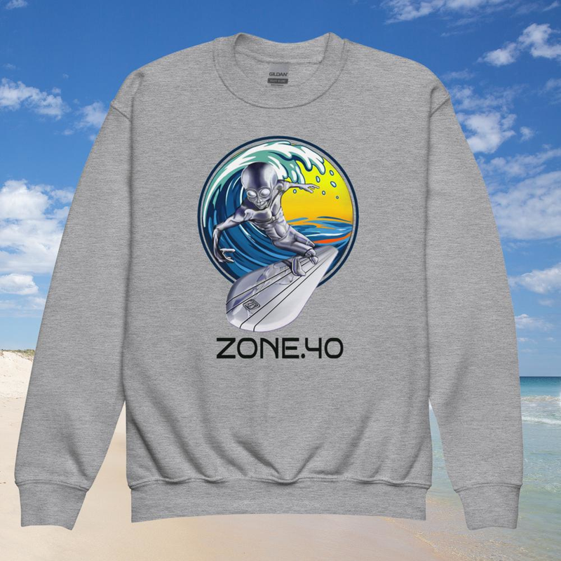 Sweat enfant col rond unisexe "E-T Silver surfer"