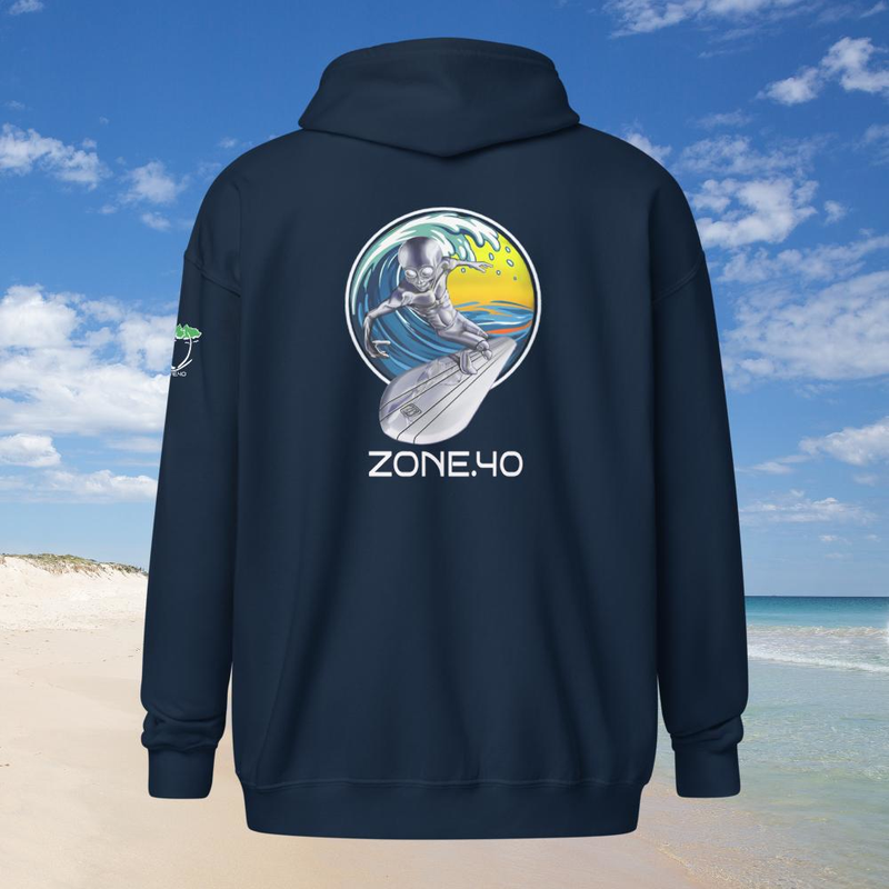 Sweat à capuche zippé unisexe "E-T Silver surfer" 