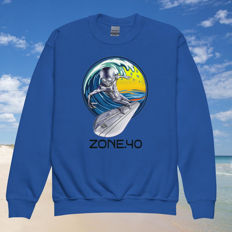 Sweat enfant col rond unisexe "E-T Silver surfer"