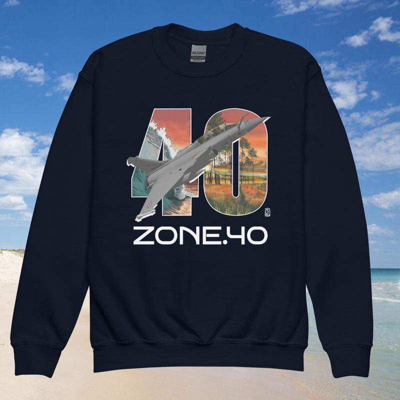 Sweat enfant col rond unisexe "Rafale 40"