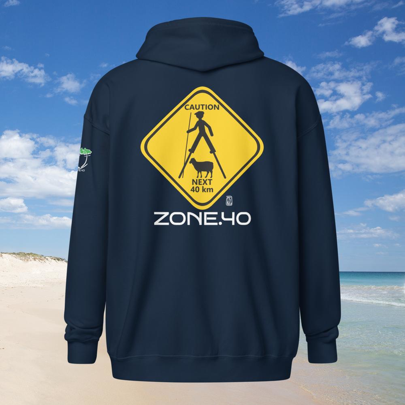 Sweat à capuche zippé unisexe "Panneau"