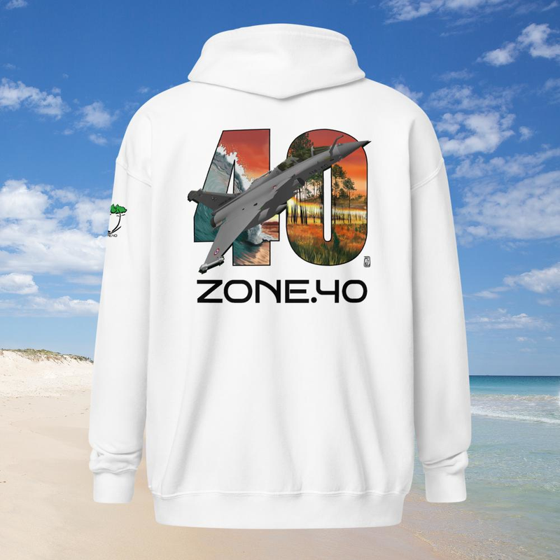 Sweat à capuche zippé unisexe "Rafale 40"