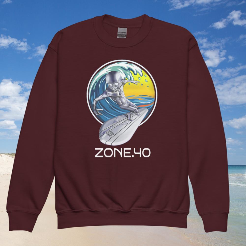 Sweat enfant col rond unisexe "E-T Silver surfer"