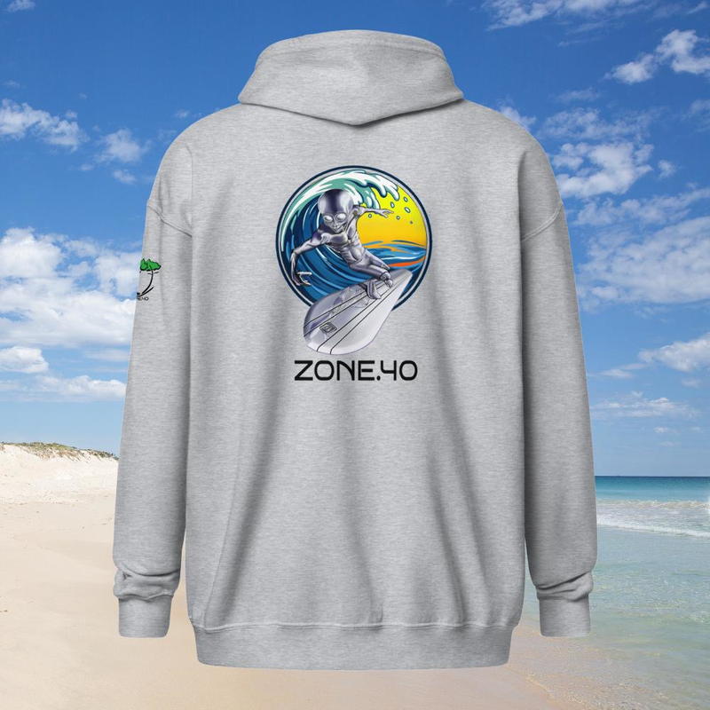 Sweat à capuche zippé unisexe "E-T Silver surfer" 