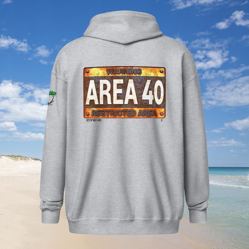 Sweat à capuche zippé unisexe "AREA 40"