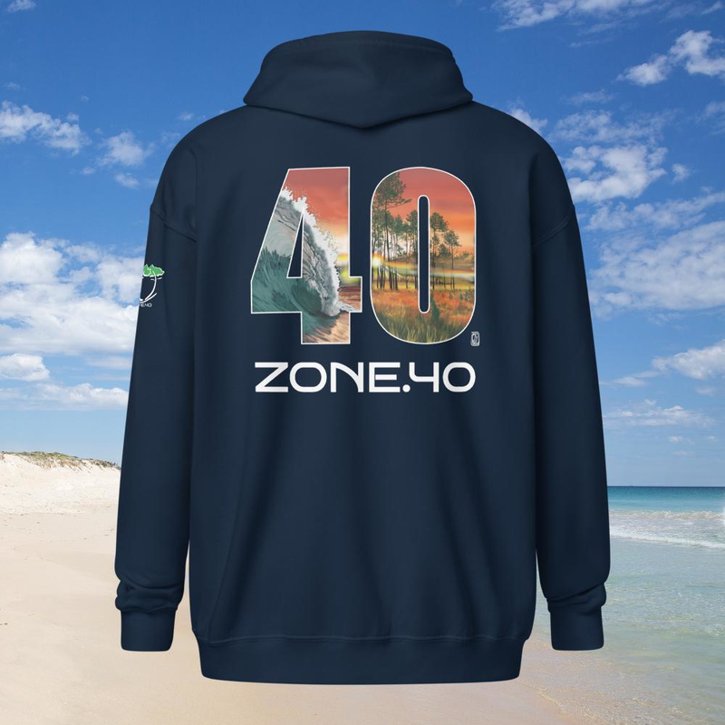 Sweat à capuche zippé unisexe "40"