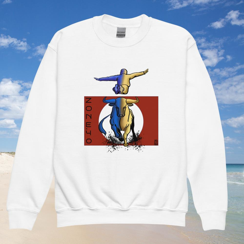 Sweat enfant col rond unisexe "Course Landaise"