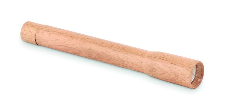 Lampe torche en bois de hêtre personnalisée par gravure