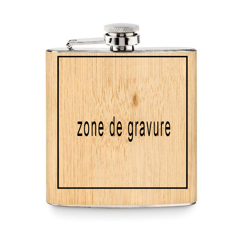 Flasque en bambou personnalisée par gravure