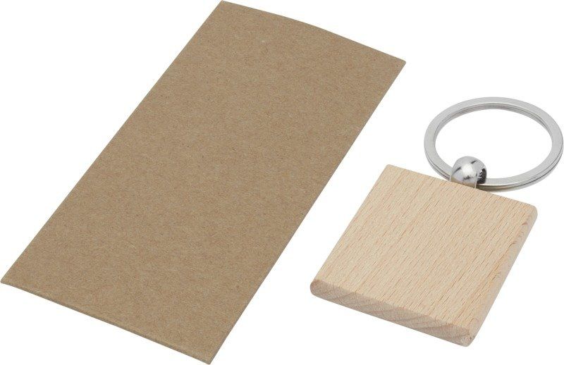 Porte-clé bois carré personnalisé par gravure