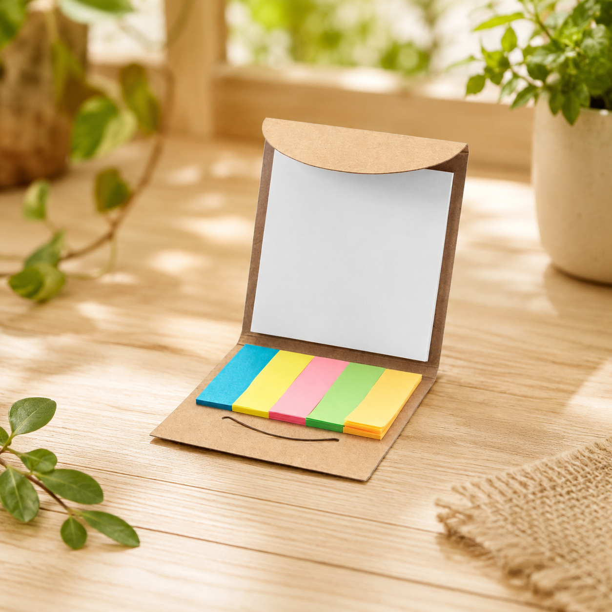 Carnet de 6 bloc-notes repositionnables en papier recyclé sans personnalisation