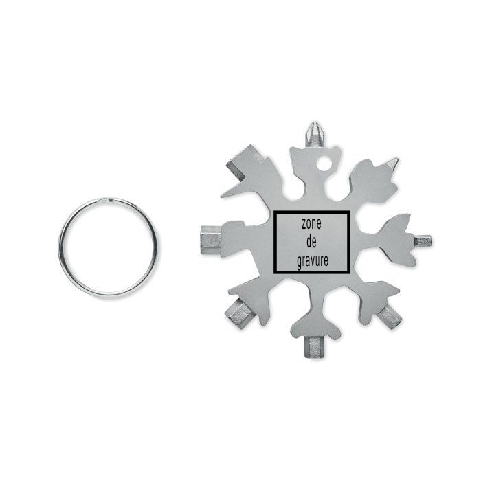 Porte-clé outils multi fonctions personnalisé par gravure
