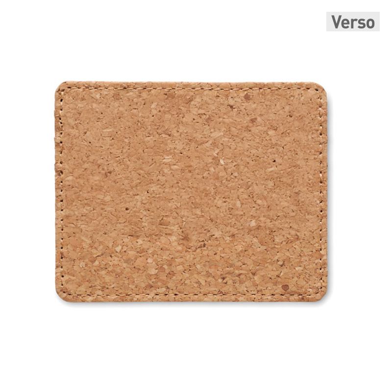 Porte-cartes en liège avec compartiment RFID personnalisé par gravure