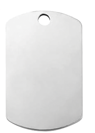 Médaille rectangulaire en acier inoxydable personnalisée par gravure