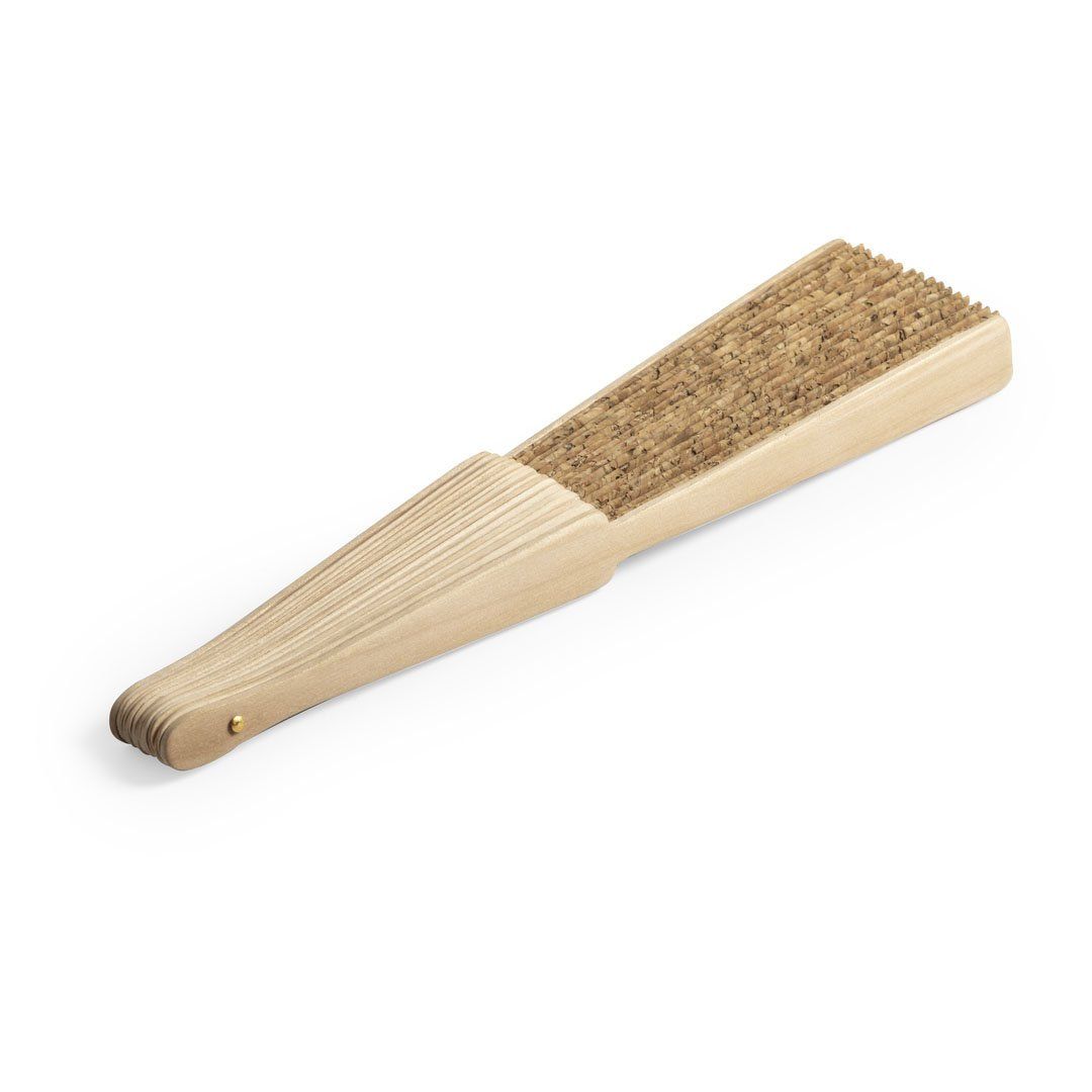 Eventail en bois et liège personnalisée par gravure