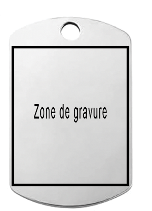 Médaille rectangulaire en acier inoxydable personnalisée par gravure