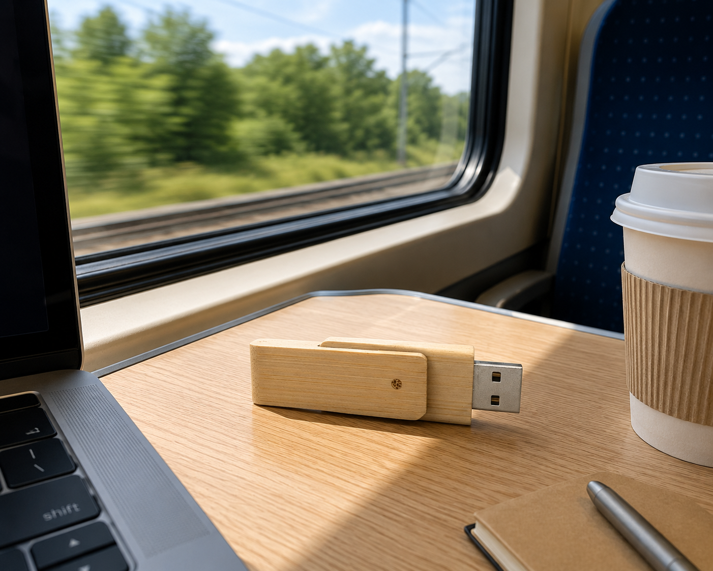 Clé USB 4 Go en bambou personnalisé par gravure