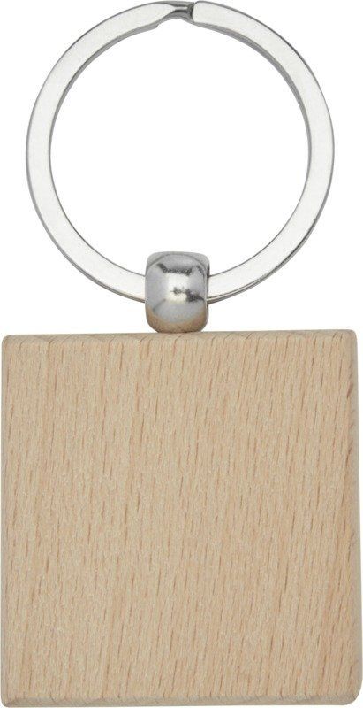 Porte-clé bois carré personnalisé par gravure