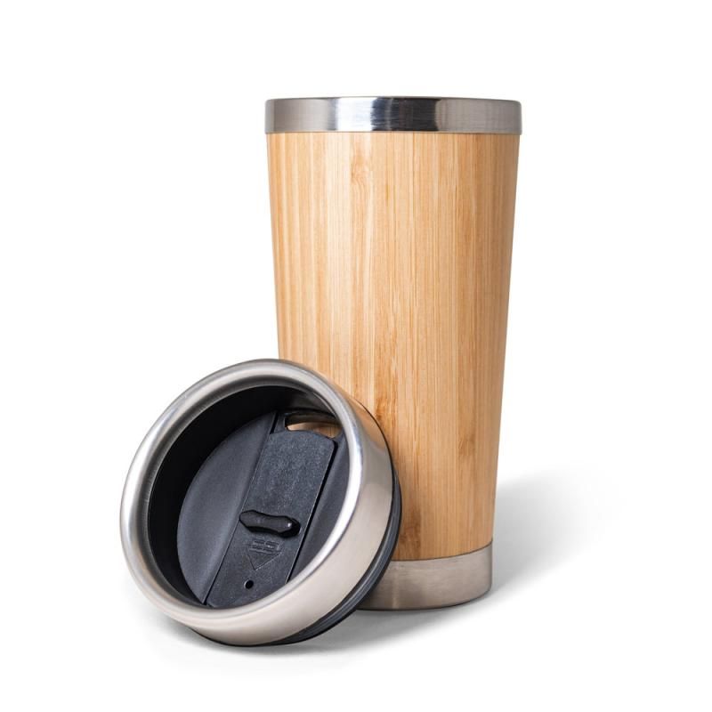 Mug en bambou et acier inoxydable 450 ml personnalisée par gravure