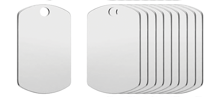 Médaille rectangulaire en acier inoxydable personnalisée par gravure