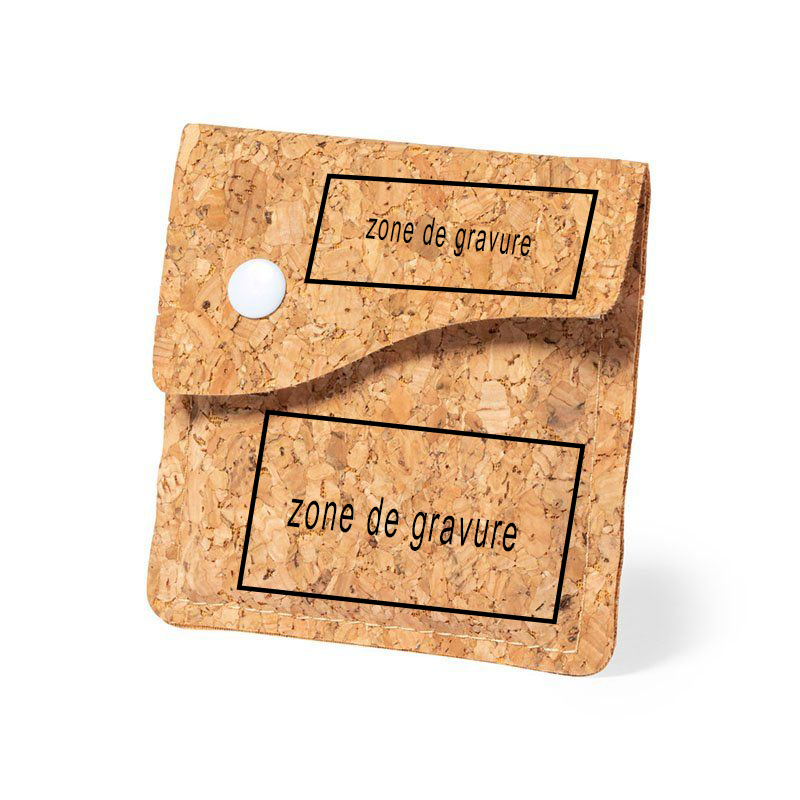 Cendrier de poche en liège personnalisé par gravure