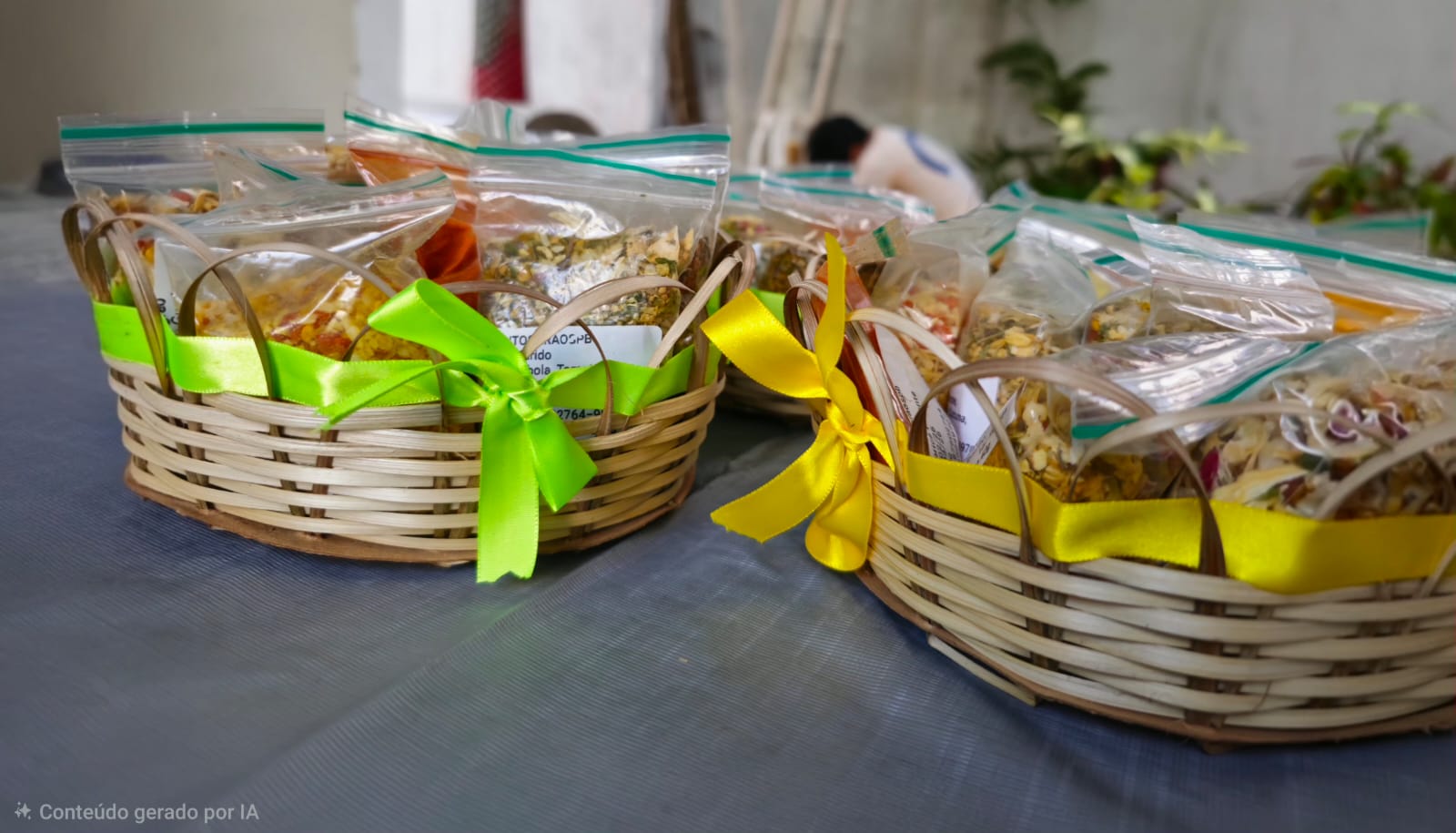 Cesta Gourmet de temperos naturais sem conservantes.