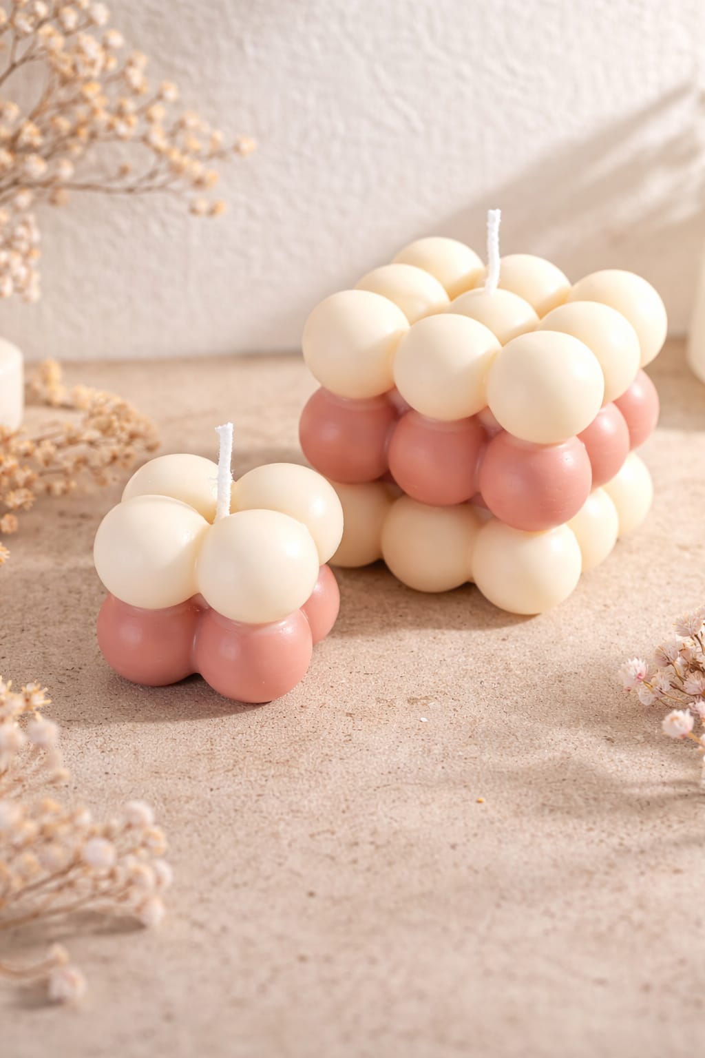 Bubble Cube Candle Set x 2