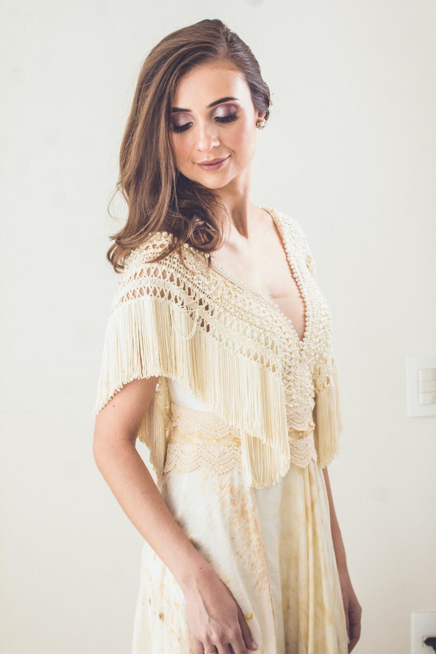 Vestido Matricaria com Impressão Botânica Tam. 38, 42, 46