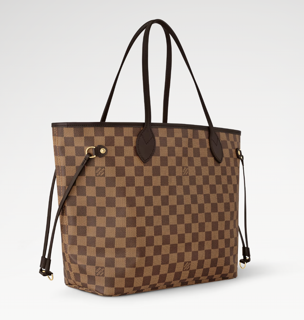 Borsa shopper a quadri marrone