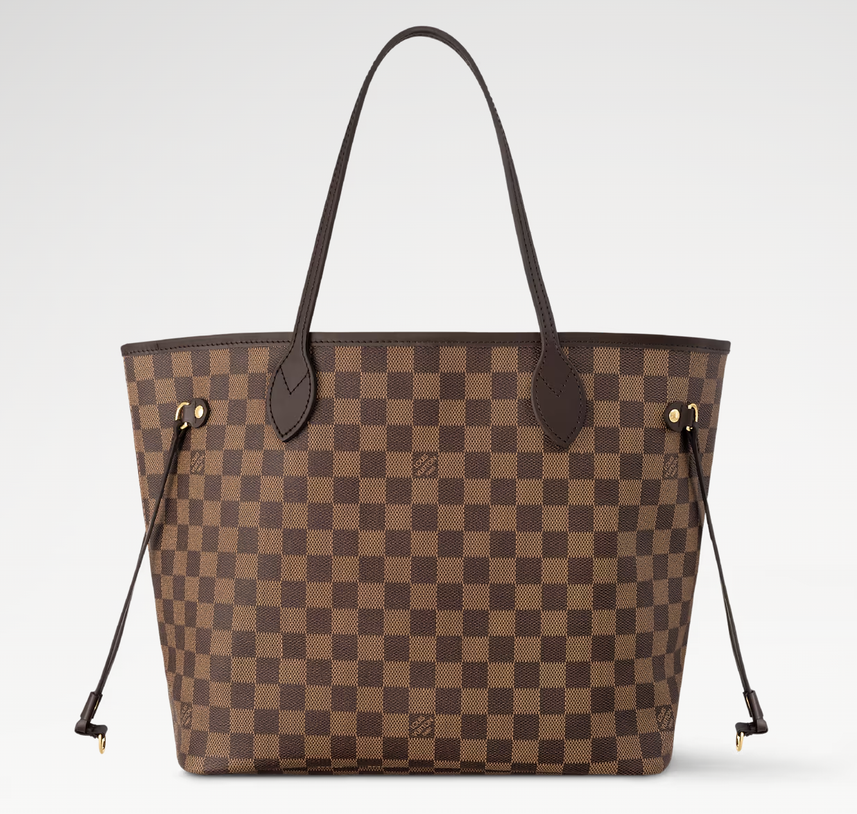 Borsa shopper a quadri marrone