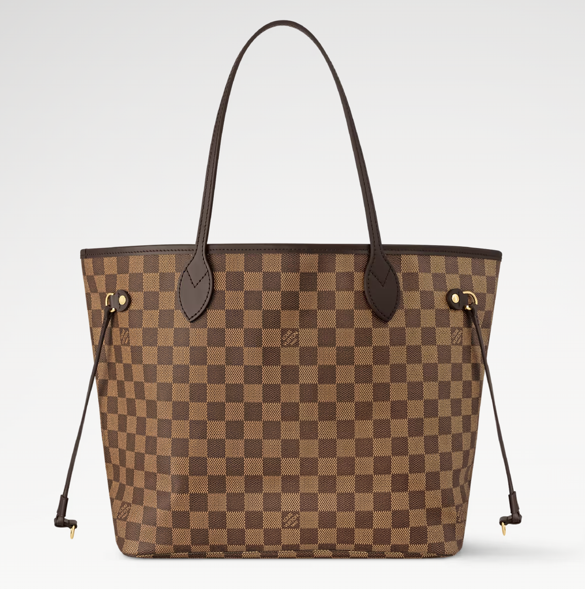 Borsa shopper a quadri marrone