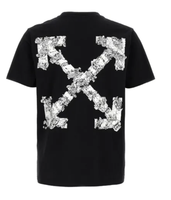 T-shirt Nera Grafica Frecce