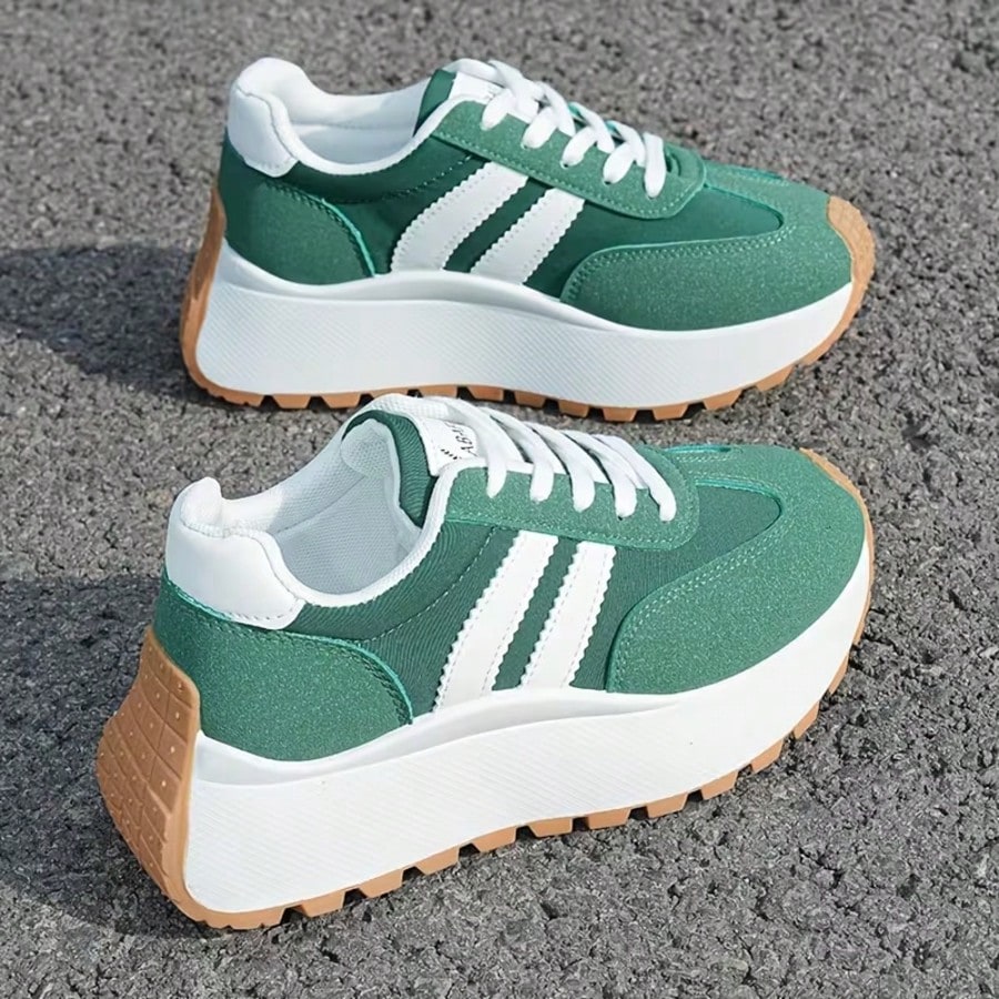 Retro Green Platform Sneakers