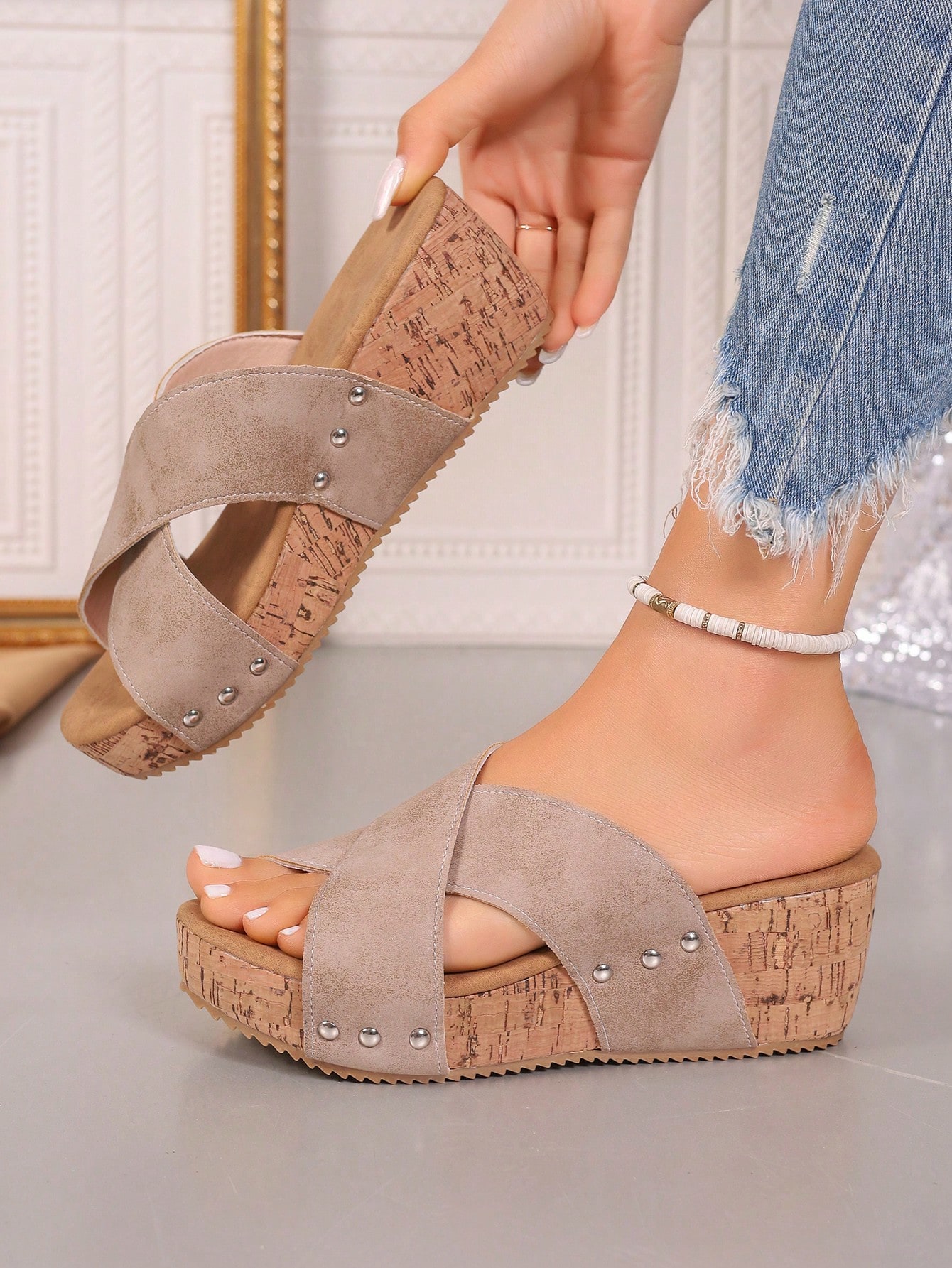 Cork Wedge Sandals