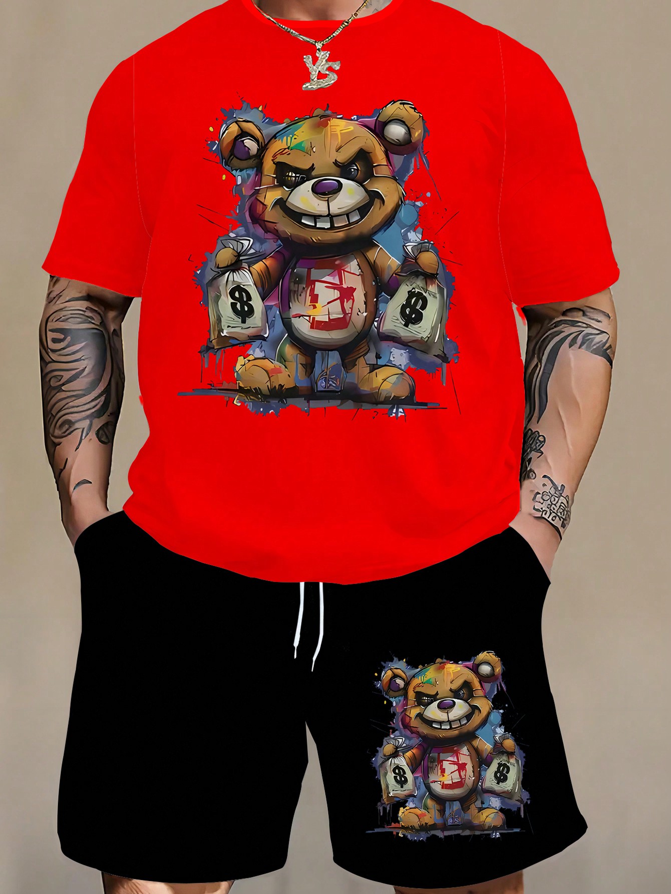 Graffiti Bear T-Shirt & Shorts Set
